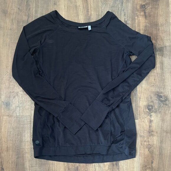 Athleta Black Long Sleeve Performance Top Size Small Activewear Shirt - Picture 1 of 8